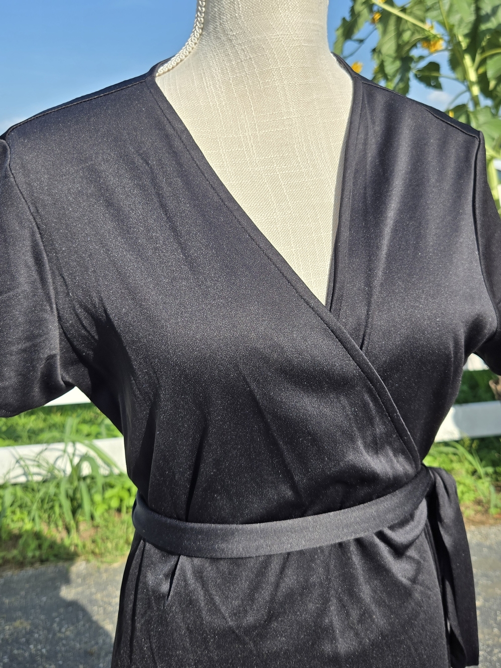 New York & Company Black Wrap Midi Dress - Picture 2 of 5